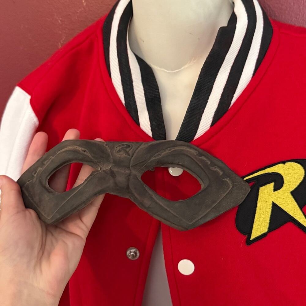 Robin varsity jacket and latex mask